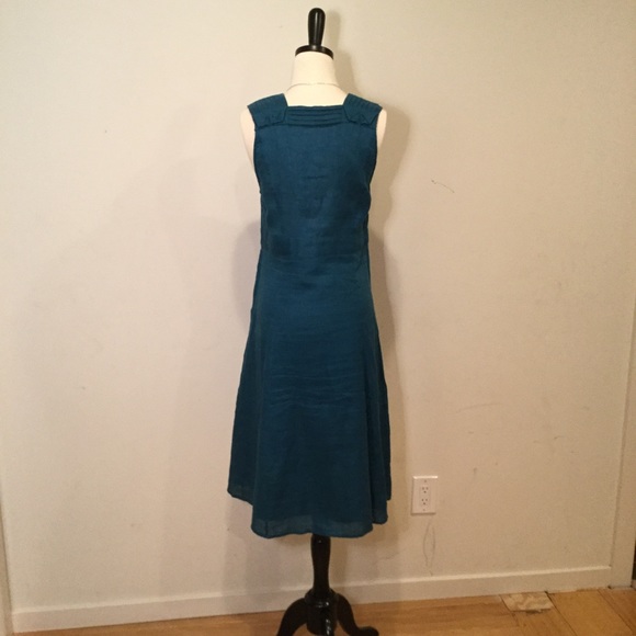 Deep Teal Linen Max Studio Dress - Picture 2 of 5